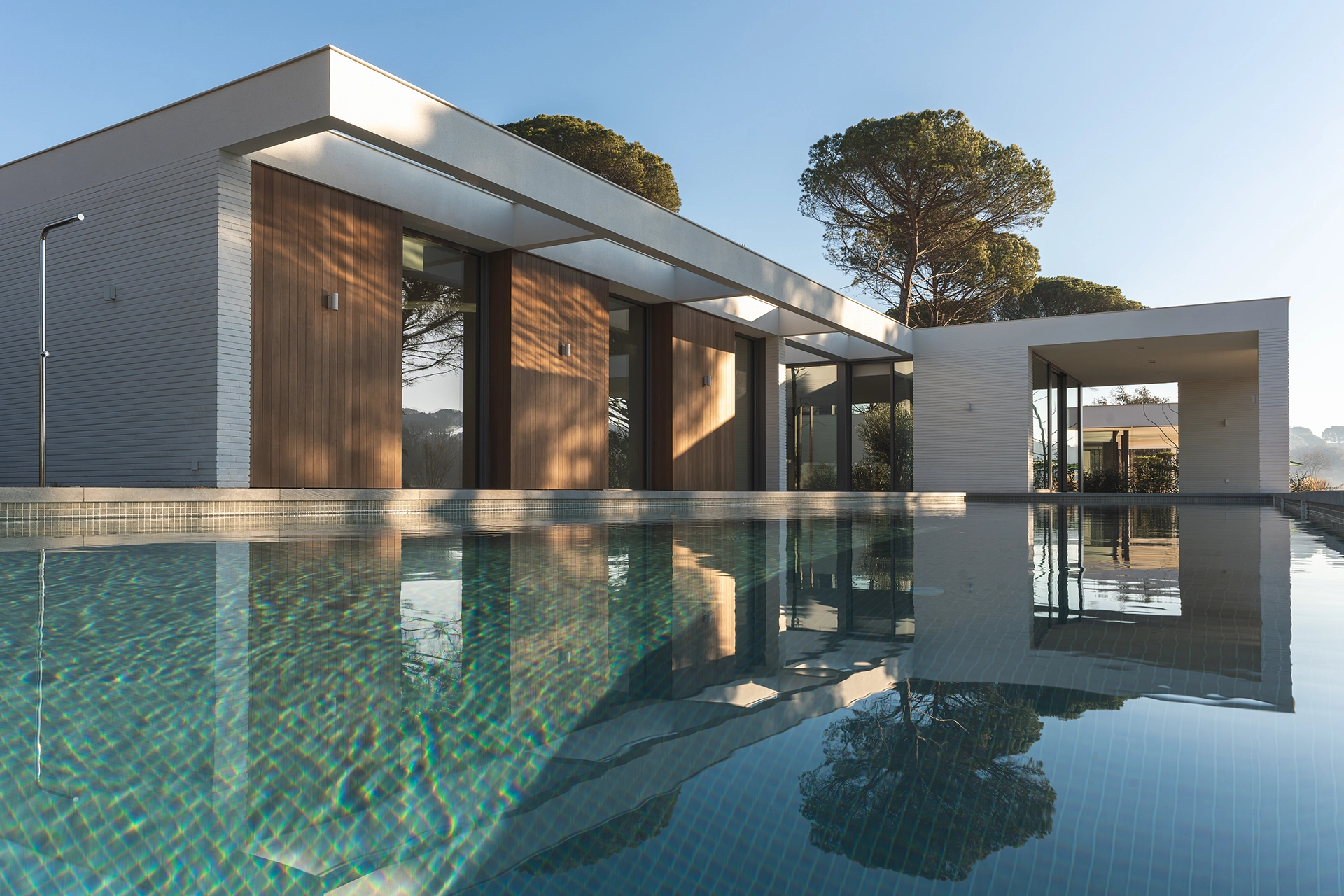 Architectural detail of a Victaura development on Lake Como
