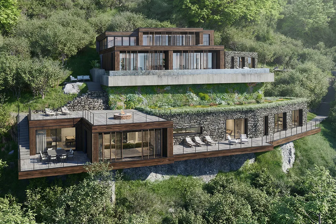 Modern Villa on Como Lake, Pognana Lario, Italy — exteriors (2)